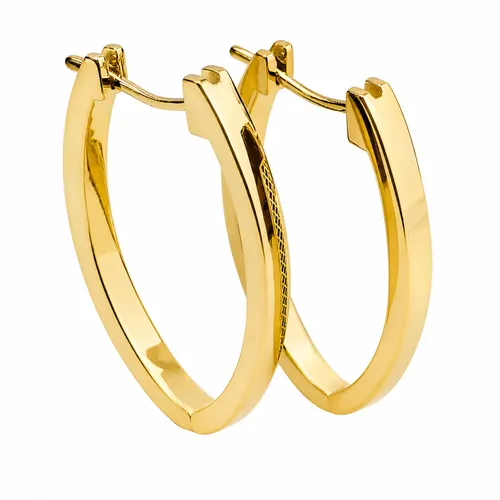 Brinco 3 cm Argola Gota Detalhe Rede em Ouro 18K