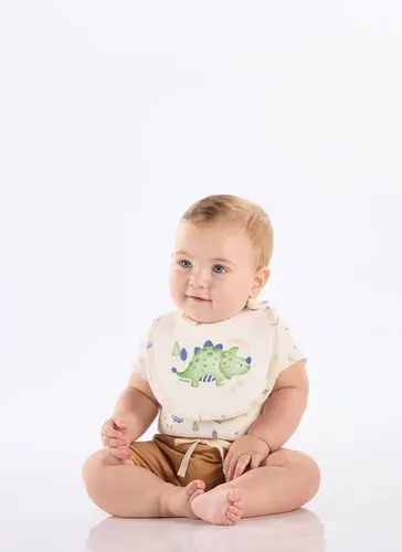 Babador Unissex Bebê em Suedine Comfy Forro Plástico (Bege) Up Baby