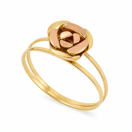 Anel Flor Vazada em Ouro 18K