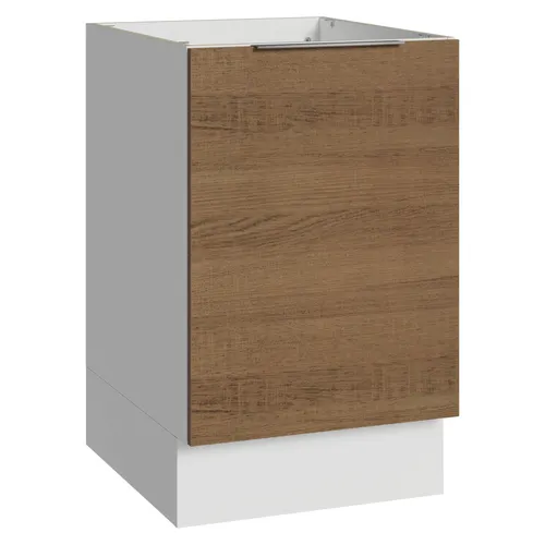 Balcão de Cozinha 50 x 60cm 1 Porta (Sem Tampo) Branco/Rustic Stella Madesa