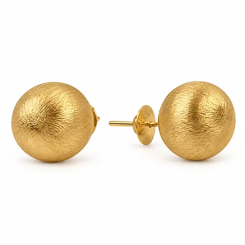 Brinco Bola Fosca 10 mm em Ouro 18K