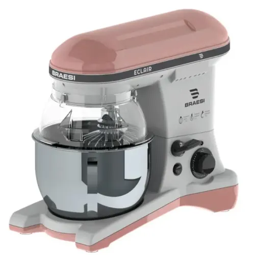 Batedeira Planetária Industrial Braesi BP-500 Eclair 5L 1500W com 3 Batedores Bivolt Rosa