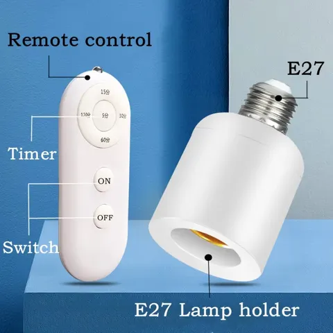 E27 60w controle remoto sem fio inteligente temporizador interruptor suporte da lâmpada 110v 220v casa multi interruptor de luz quarto do bebê interruptor temporizador