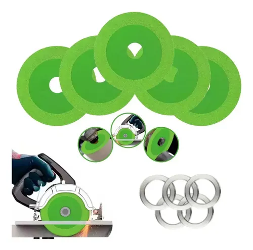 5 Discos de Corte Vidro Porcelanato Diamantado Disco Cortag Verde