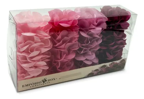 Forminhas de Doces Flor de Seda Casamento Aniversário 40 Un Cor Rosa/marsala
