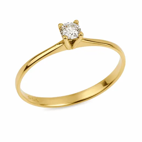 Anel Solitário 4 Garras com 1 Brilhante de 20 Pontos em Ouro 18K