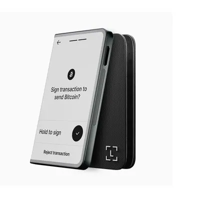 Carteira para Criptomoedas Ledger Stax, com Ledger Recovery Key, Preta - STAX-RK-ESDEPTIT