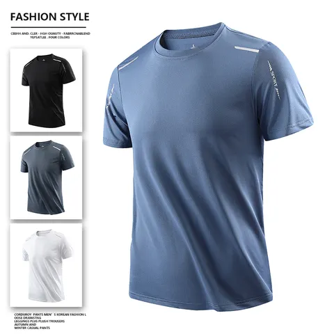 Chrlck camisetas masculinas de secagem rápida, respirável, caminhadas, pesca, elasticidade macia, esportes ao ar livre, camisa curta, verão