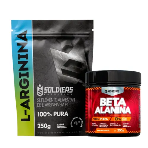Kit: Arginina 250g + Beta Alanina 250g - 100% Puro Importado - Soldiers Nutrition