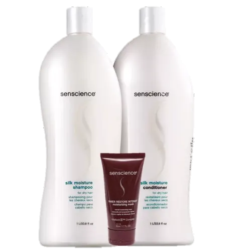 Kit Senscience Silk Moisture Shampoo e Condicionador 1L e Máscara Inner Restore Intensif 50ml