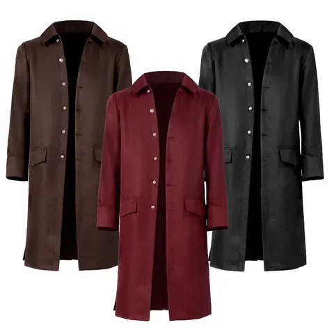 Casaco longo de pirata para cosplay masculino, jaqueta de pirata vintage do Capitão Jack, roupa de fantasia para Halloween, ideal para festas de carnaval.