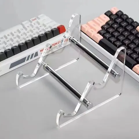 Suporte de Teclado em Acrílico Transparente, Organizador de Mesa para Teclado Mecânico com Múltiplas Camadas