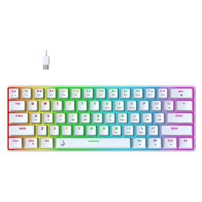 Teclado Mecânico Gamer Rise Mode GM1 White, RGB, Switch Outemu Brown - RM-TCM-GM1-WBRO
