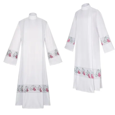 Uniforme de clero da igreja, estampa medieval de videira, túnica de padre para missão, vestido longo, fantasia de cosplay para apresentações de Halloween.