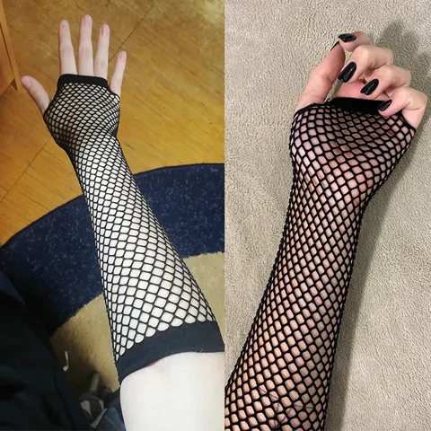 Moda feminina neon fishnet sem dedos luvas longas perna braço manguito festa usar vestido extravagante para mulheres sexy bonito braço mais quente
