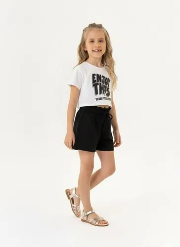 Conjunto Blusa e Short Clochard Infantil (Branco) Guloseima