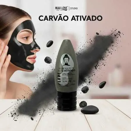 Máscara Facial Peel Off Carvão Ativado Max Love com 50g