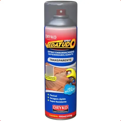 Spray Vedatudo Vazamentos de Agua Reparo Telha Laje Calha Transparente 400ml