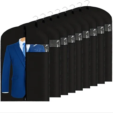 Capa de roupas à prova de poeira, casaco à prova d'água, protetor de vestido, roupas penduradas, capa contra poeira, sacos de vestuário, organizador de armário