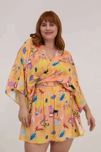 Kimono Cropped Estampa País Tropical