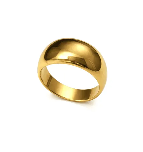Anel Abaulado Polido sem Forro em Ouro 18K