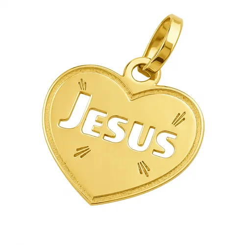 Pingente Coração Jesus em Ouro 18K