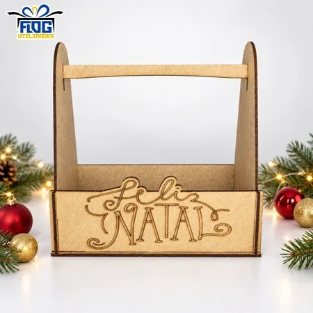 Kit Cesta Lembrancinha Decorativa de NATAL - Feliz Natal - Vários Modelos  Caixa de Presente MDF / Lembrancinha Natalina
