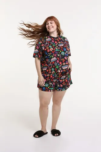 Short Pijama Feminino Estampa Festa 90