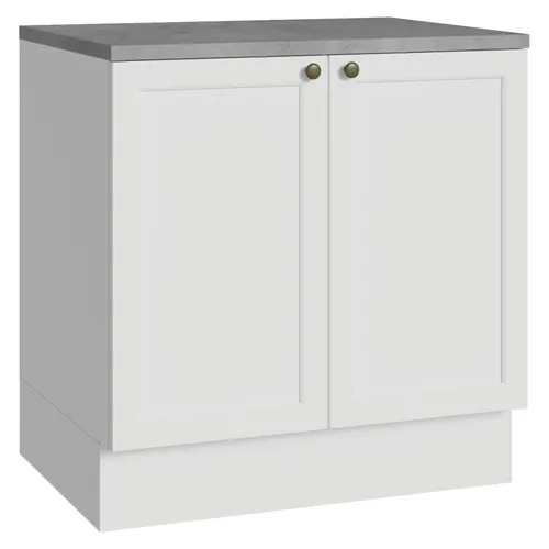 Balcão de Cozinha 80 x 60 cm 2 Portas (Com Tampo) Branco Vik Madesa