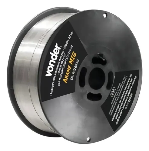 Arame Solda Mig 0.8mm Carretel 1kg sem Gas Vonder E71t-gs