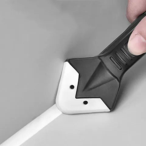 Ferramenta de calafetagem de silicone |   Ferramenta de acabamento de selante 5 em 1 |   Raspador de ângulo de cola de vidro removedor de calafetagem para banheiro, cozinha, piso