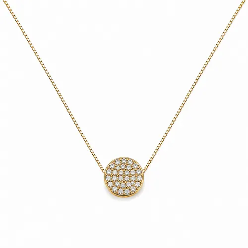 Colar Veneziana Redondo Pavê com 32 Diamantes 45 cm em Ouro 18K