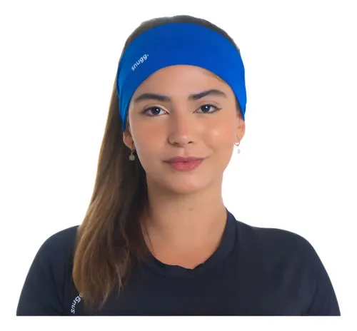 Faixa de Cabelo Elástica Headband Esportiva Proteção Uv50+ Cor Azul Tamanho Único