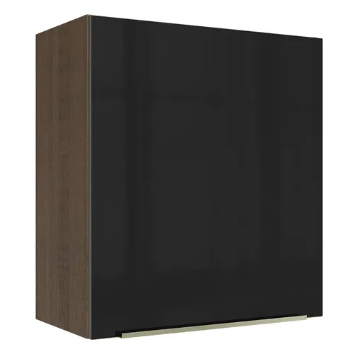 Armário Aéreo Madesa Lux 60 cm 1 Porta Rustic/Preto