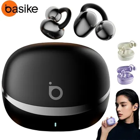 Basike FreeClip fone de ouvido bluetooth sem fio indução ossea TWS Tipo Open Ear-Clip com Mic HIFI ANC Baixo Esportes