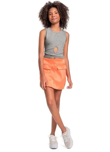 Regata Cropped em Cotton Juvenil (Prata) Gloss
