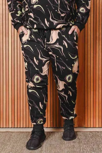 Calça Jogger Moletom Estampa New Wave