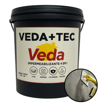 Veda + Tec 4 em 1 Bi Componente para Laje; Parede; caixa d'agua; piscina 20kg