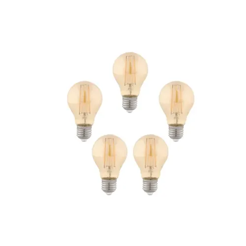 Kit 5 Lâmpadas Bulbo Filamento E27 Led 2w 200lm