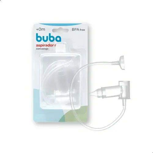 Aspirador Nasal Manual Buba Incolor com Estojo 2 Bicos Antibacteriano