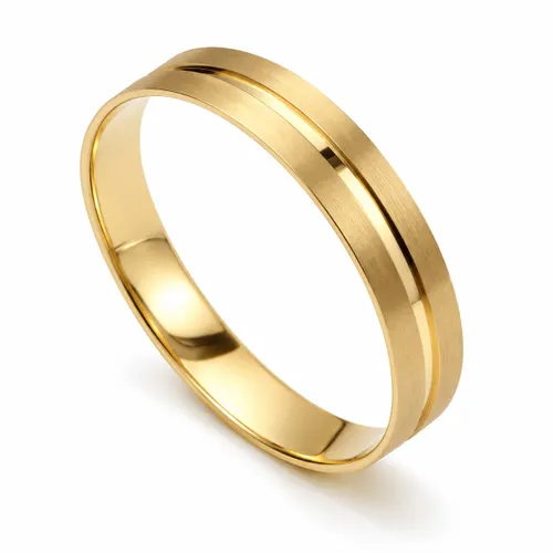 Aliança Pacto 3,3 mm Fosca/Polida Reta em Ouro 18K