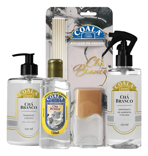 Kit Coala Home Chá Branco com Difusor 100ml e Spray 260ml