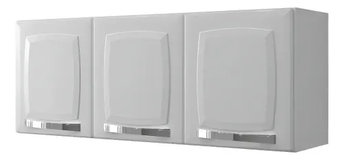 Armário Aéreo de Cozinha Branco Itatiaia 3 Portas Rose