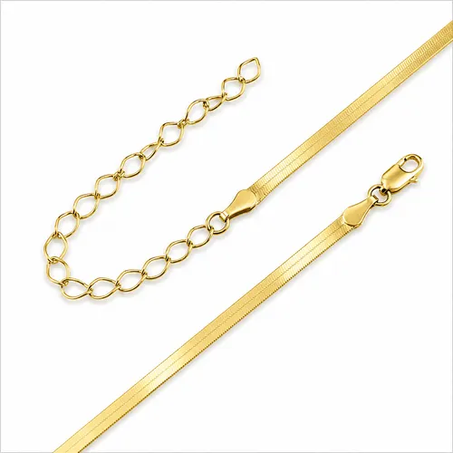 Corrente 40 cm Laminada em Ouro 18K