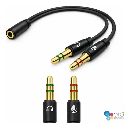 Cabo Adaptador P3(p2 Combo)p/ Fone e Microfone Headset 20cm Pro Brindes