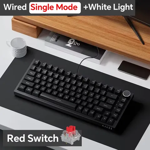 Ajazz AK820/AK820Pro Teclado Mecânico para Jogos Bluetooth 5.1/Teclado Personalizado sem Fio com Botão Selado de Troca de Calor