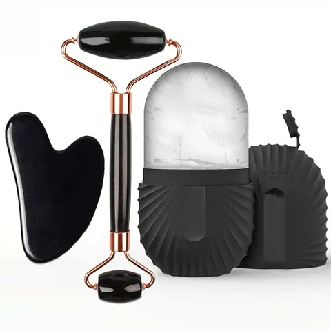 1/2/3 pçs rolo de gelo facial cuidados com a pele rolo de gelo rolo facial guasha conjunto de ferramentas faciais rolo de massagem facial levantamento contorno