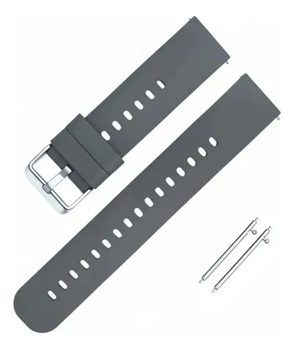 Pulseira 22mm Silicone Wawe para Relogio Smartwatch C/ Pinos Cor Cinza