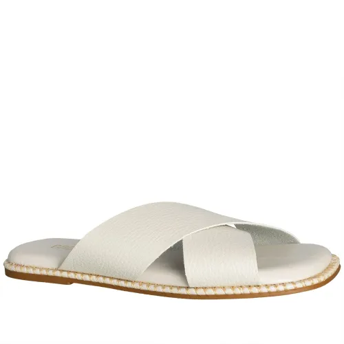 Rasteira Gabriela Tiras Cruzadas Off White