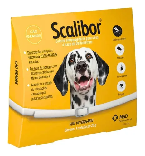 Coleira Antiparasita Scalibor 65 cm Proteção 4 Meses Pulgas e Mosquitos